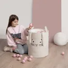 Sipo, Królik, kosz na zabawki XL, premium boucle, zamykany na ściągacz, kremowy