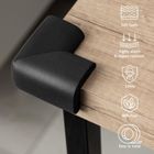 Sipo, zestaw piankowych zabezpieczeń narożników mebli, czarne, 4 szt.