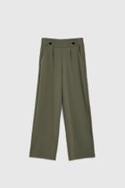 Spodnie materiałowe damskie, khaki, Moodo