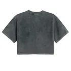 T-shirt crop boxy z bawełny czesanej NOWEAR