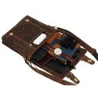 Torba listonoszka, brązowa, skórzana, Peterson