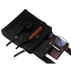 Torba listonoszka, czarna, skórzana, Peterson