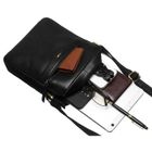 Torba listonoszka, czarna, skórzana, Peterson