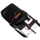 Torba listonoszka, czarna, skórzana, Peterson