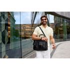 Torba na laptopa, czarna, skórzana, 13,3", Peterson