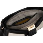 Torebka listonoszka, beżowa, skórzana, Peterson