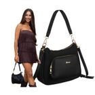 Torebka listonoszka, czarna, skóra ekologiczna, Peterson