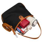 Torebka listonoszka, czarna, skóra ekologiczna, Peterson