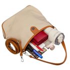 Torebka listonoszka, ecru, skóra ekologiczna, Peterson