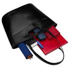 Torebka shopper, czarna, skóra ekologiczna, Peterson