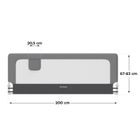 Tulano, Cover 30, barierka ochronna na łóżko, grey, 200 cm