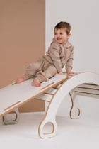 tupti.wood, 2w1: duży bujak montessori + duża zjeżdżalnia, chmurki