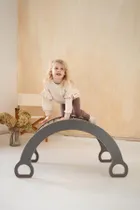 tupti.wood, 2w1: duży bujak montessori + duża zjeżdżalnia, drabinka, szara