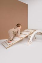 tupti.wood, 3w1: duży bujak montessori + duża zjeżdżalnia, drabinka + blat