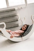 tupti.wood, poduszka do bujaka montessori, materac do dużego bujaka, szary