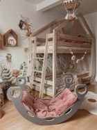 tupti.wood, poduszka do dużego bujaka montessori, materac, różowy