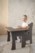 tupti.wood, stolik + krzesełko, szare