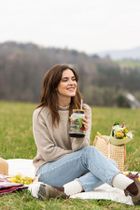 Vialli Design, słoik ze słomką, 600 ml, czarny Fuori