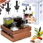 Vilde, butelki na oliwę i ocet, przyprawniki w stojaku, 5 elementów