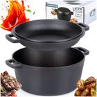 Vilde, Cast Line, garnek z pokrywką, żeliwny, 2w1, 4,5l, 1,6 l