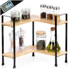 Vilde, półka kuchenna, drewniana, narożna, 2-poziomowa, 29,5-29,5-33,5 cm