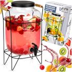 Vilde, słój do napojów z kranikiem i stojakiem, czarny, 8l