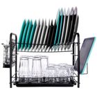 Vilde, suszarka na naczynia, czarna dwupoziomowa, 51.5-24.5-33 cm