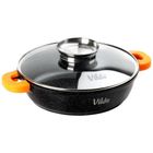 Vilde, Terruna Aroma, patelnia granitowa, ze szklaną pokrywką, głęboka, 28 cm, 3,3l