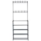 Vilde, wieszak na ubrania z regałem na buty, metalowy, czarny, 57-28-156 cm