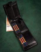 Zestaw prezentowy: Portfel, Brelok, czarny, skórzany, Peterson