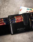 Zestaw prezentowy: Portfel, Brelok, czarny, skórzany, Peterson