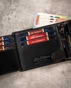 Zestaw prezentowy: Portfel, Brelok, czarny, skórzany, Peterson