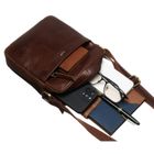 Zestaw, Torba listonoszka, Etui na klucze, brązowy, skórzany, Peterson