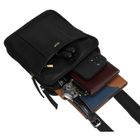 Zestaw, Torba listonoszka, Etui na klucze, czarny, skórzany, Peterson