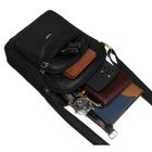 Zestaw, Torba listonoszka, Etui na klucze, czarny, skórzany, Peterson