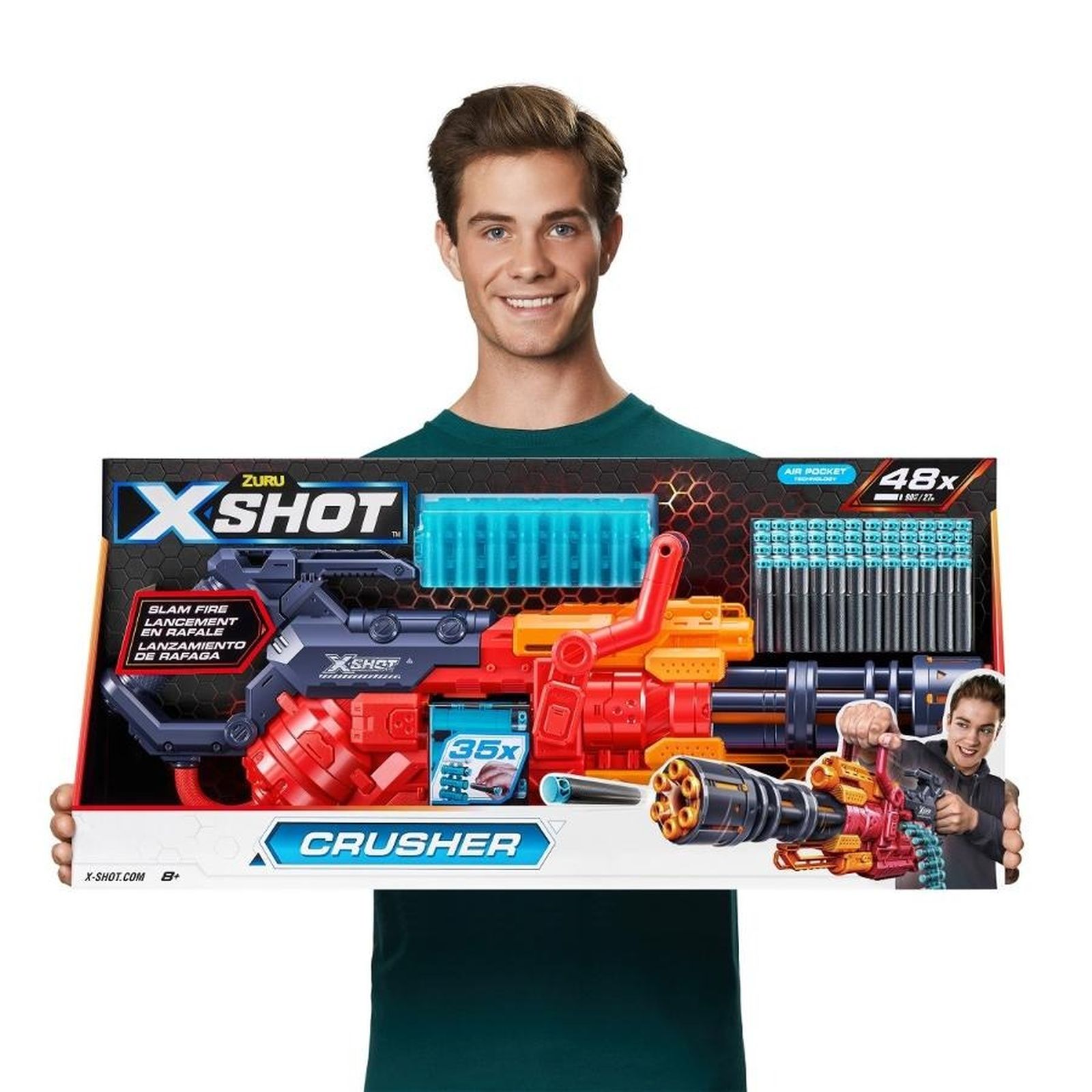 Zuru, X-Shot, Excel Crusher, wyrzutnia, 48 strzałek - smyk.com