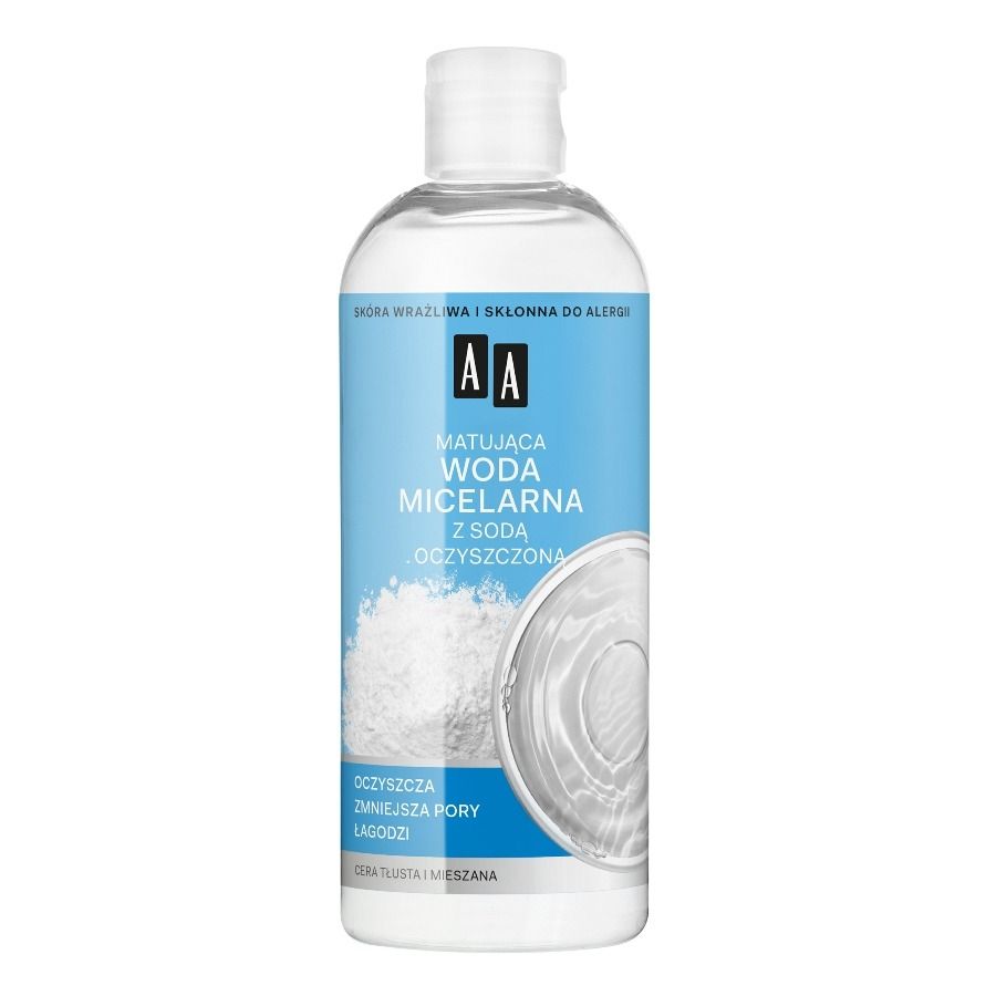 AA, Skin Food, matująca woda micelarna z sodą oczyszczoną, cera tłusta i mieszana, 400 ml