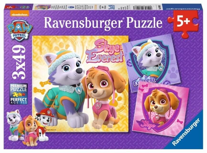 Ravensburger, Psi Patrol Skye&Everest, puzzle, 3x49 elementów
  