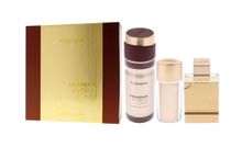 Al Haramain, Amber Oud Gold Edition, zestaw: woda perfumowana, spray, 75 ml + woda perfumowana, spray, 30 ml + dezodorant, spray, 200 ml