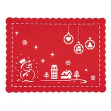 Altom Design, mata filcowa prostokątna, Christmas, czerwona, 40-30 cm