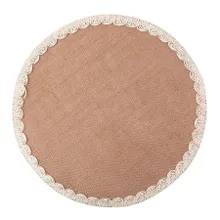 Altom Design, mata stołowa jutowa z białym obszyciem, średnica 38 cm
