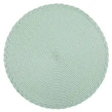 Altom Design, mata stołowa okrągła, miętowa plecionka, 38 cm