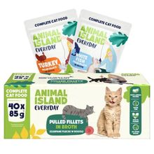 Animal Island, indyk/biała ryba w filecie mix, karma mokra dla kotów, 40-85g