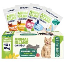 Animal Island, wołowina/kurczak/indyk/biała ryba w filecie mix, karma mokra dla kotów, 40-85g
