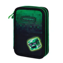 Astrabag, piórnik rozkładany, podwójny, z wyposażeniem, Pixel Hero