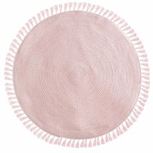 Atmosphera for kids, okrągły dywan dekoracyjny, Lurex, Ø 90 cm z frędzlami, różowy