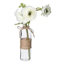 Atmosphera, sztuczne kwiaty w szklanym wazonie, Kamelia, 39.5 cm