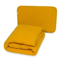 BabyMatex, kołdra z poduszką, zestaw muślinowy, żółty, 135-100 cm