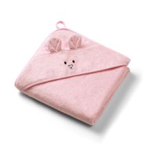 Babyono, okrycie kąpielowe, bambusowe z kapturkiem, róż, 100-100 cm