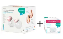 BabyOno, Twinny, laktator elektryczny muszlowy, podwójny, + Comfort, wkładki laktacyjne, 140 szt.